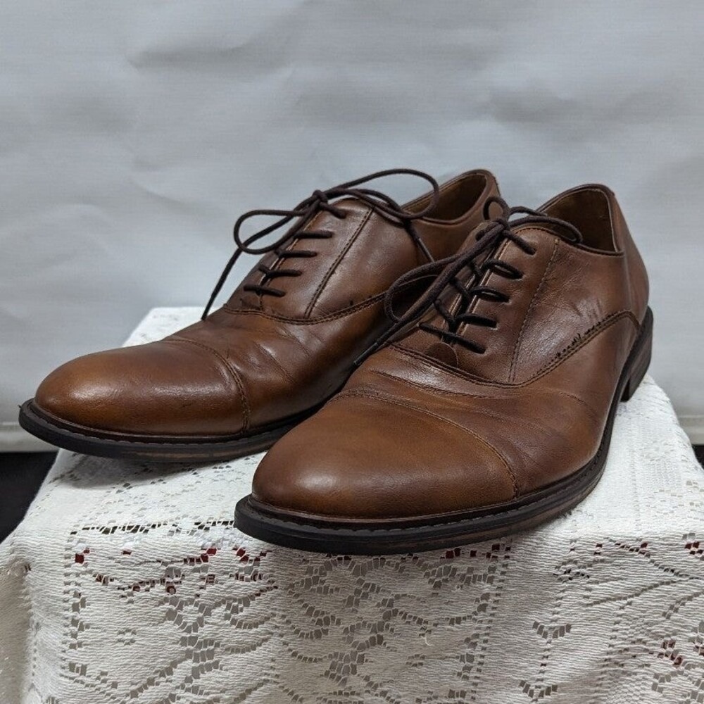 Quiet Luxury Business Casual Brown Oxford Dress Shoes Men's 12 Goodfellow
